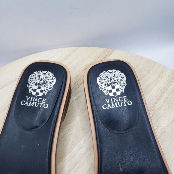 Vince Camuto Ydelle Crisscross Black Leather Slides Size size 8 M - Picture 6 of 8